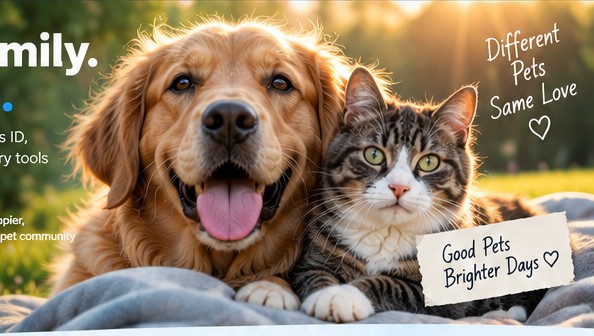 A dog and cat together representing pets protected by MyPetsFiles